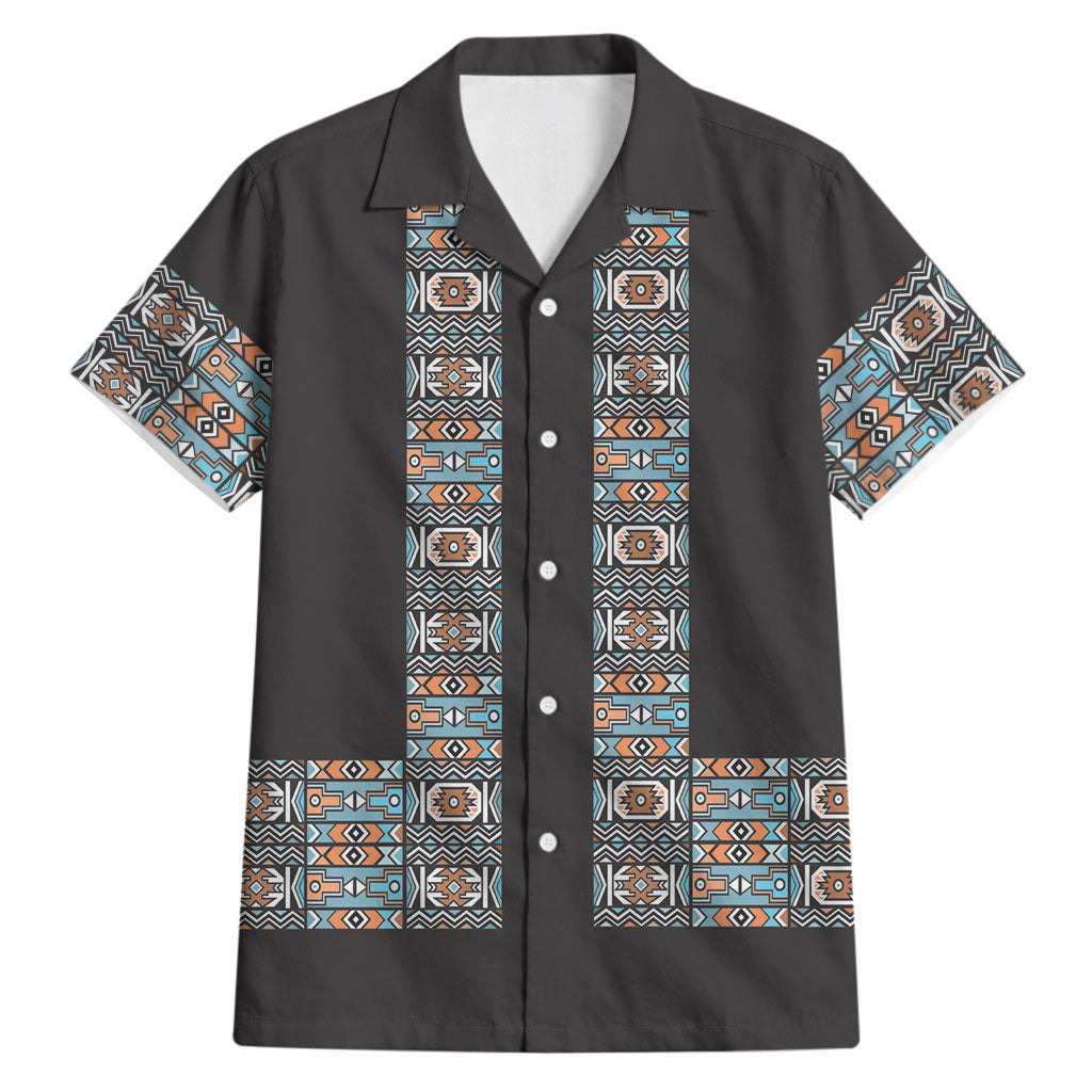 African Ndebele Traditional Attire Hawaiian Shirt Black Ndebele Stripe