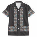 African Ndebele Traditional Attire Hawaiian Shirt Black Ndebele Stripe