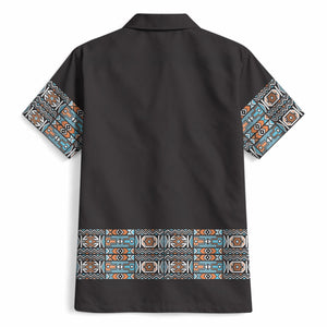 African Ndebele Traditional Attire Hawaiian Shirt Black Ndebele Stripe