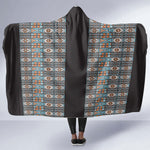 African Ndebele Traditional Attire Hooded Blanket Black Ndebele Stripe