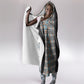 African Ndebele Traditional Attire Hooded Blanket Black Ndebele Stripe