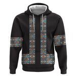 African Ndebele Traditional Attire Hoodie Black Ndebele Stripe