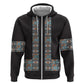 African Ndebele Traditional Attire Hoodie Black Ndebele Stripe