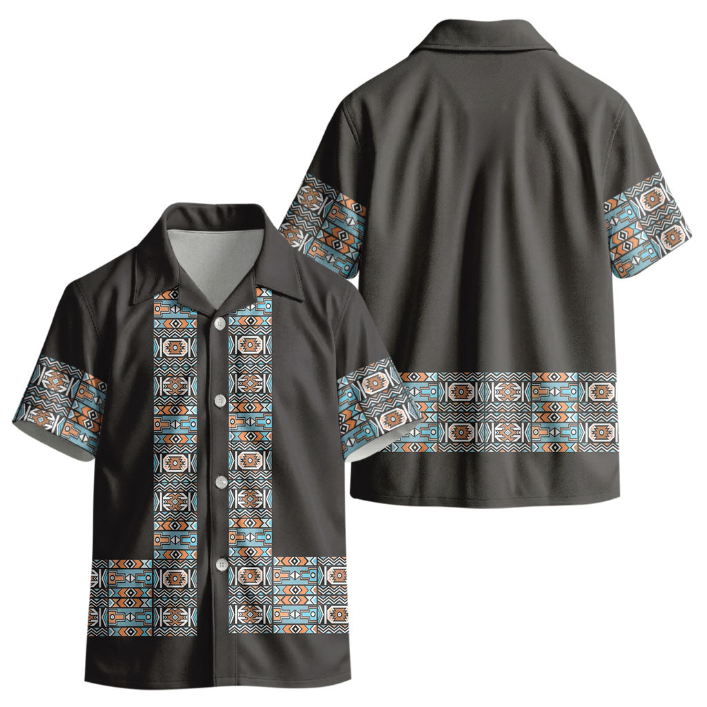 African Ndebele Traditional Attire Kid Hawaiian Shirt Black Ndebele Stripe