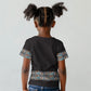African Ndebele Traditional Attire Kid T shirt Black Ndebele Stripe
