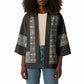 African Ndebele Traditional Attire Kimono Black Ndebele Stripe