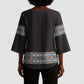 African Ndebele Traditional Attire Kimono Sleeve Blouse Black Ndebele Stripe