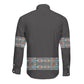 African Ndebele Traditional Attire Long Sleeve Button Shirt Black Ndebele Stripe