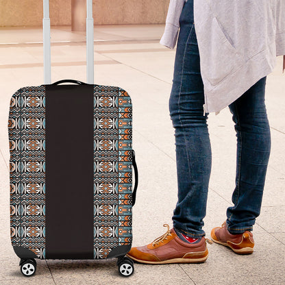 African Ndebele Traditional Attire Luggage Cover Black Ndebele Stripe