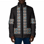African Ndebele Traditional Attire Padded Jacket Black Ndebele Stripe