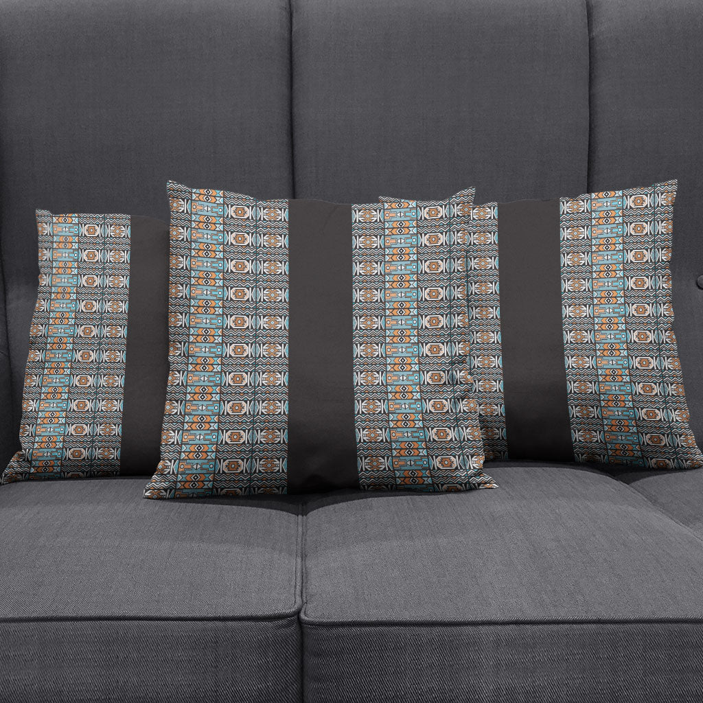 African Ndebele Traditional Attire Pillow Cover Black Ndebele Stripe