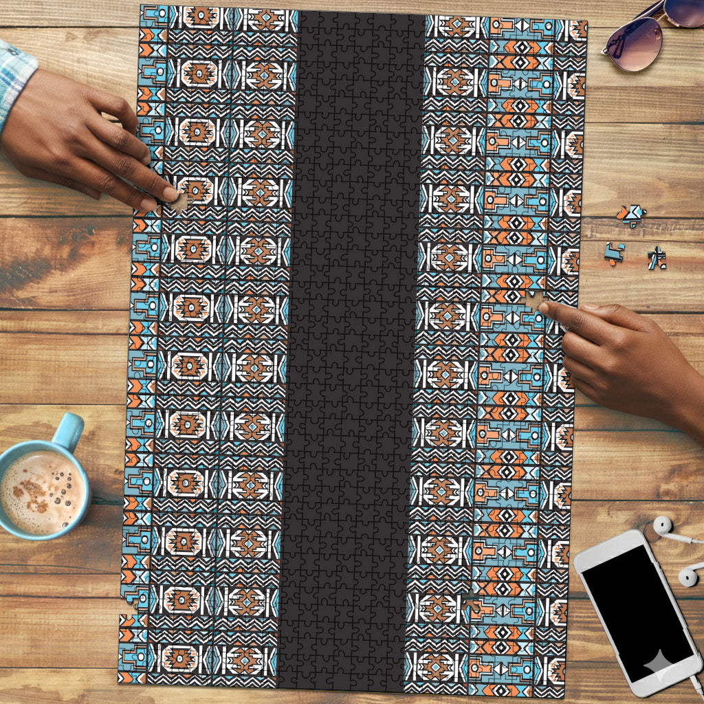 African Ndebele Traditional Attire Puzzle Black Ndebele Stripe