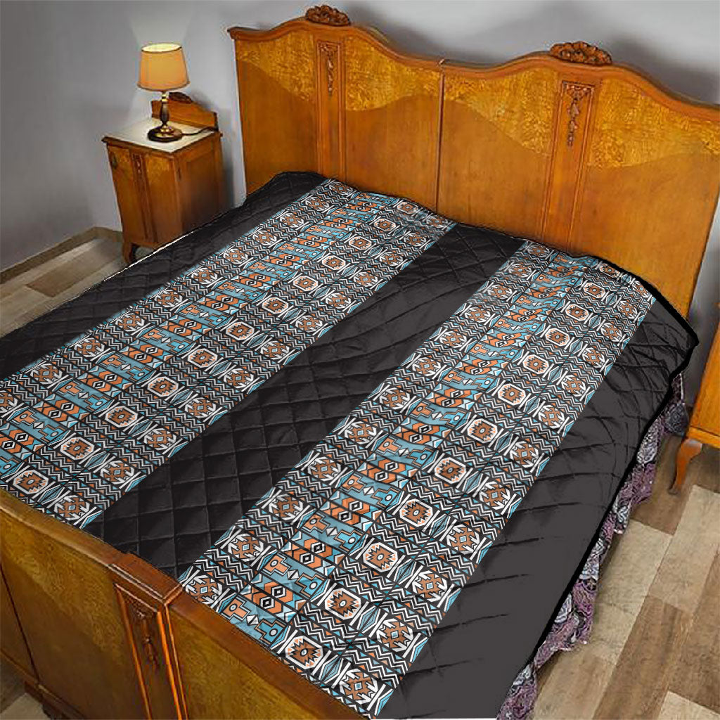 African Ndebele Traditional Attire Quilt Black Ndebele Stripe