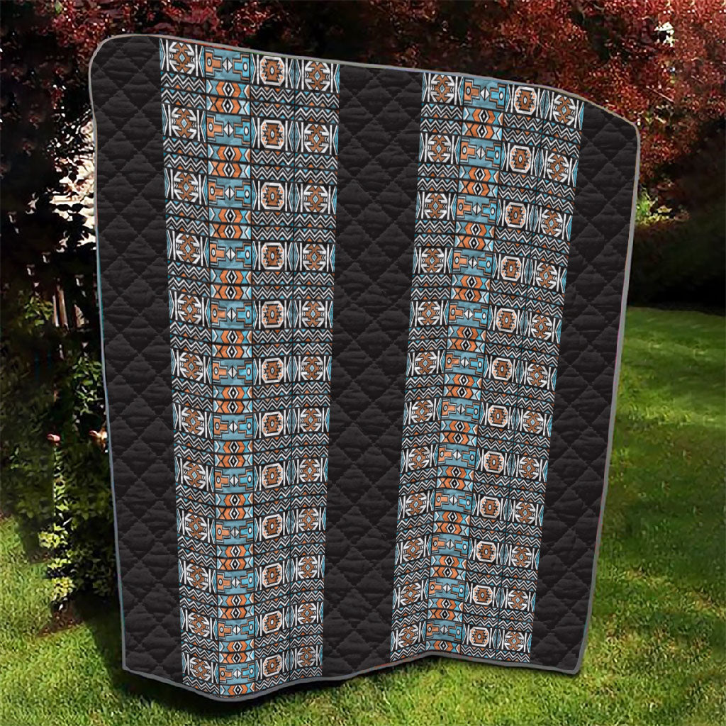 African Ndebele Traditional Attire Quilt Black Ndebele Stripe