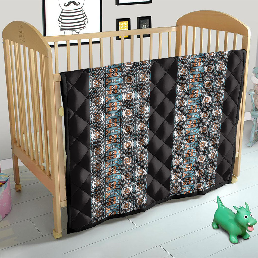 African Ndebele Traditional Attire Quilt Black Ndebele Stripe
