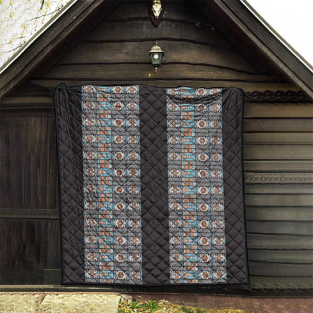 African Ndebele Traditional Attire Quilt Black Ndebele Stripe