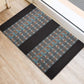African Ndebele Traditional Attire Rubber Doormat Black Ndebele Stripe