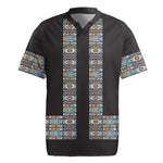 African Ndebele Traditional Attire Rugby Jersey Black Ndebele Stripe