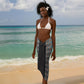 African Ndebele Traditional Attire Sarong Black Ndebele Stripe