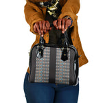 African Ndebele Traditional Attire Shoulder Handbag Black Ndebele Stripe