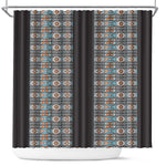 African Ndebele Traditional Attire Shower Curtain Black Ndebele Stripe