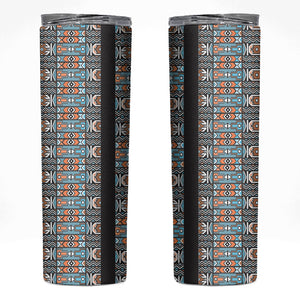 African Ndebele Traditional Attire Skinny Tumbler Black Ndebele Stripe