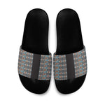 African Ndebele Traditional Attire Slide Sandals Black Ndebele Stripe
