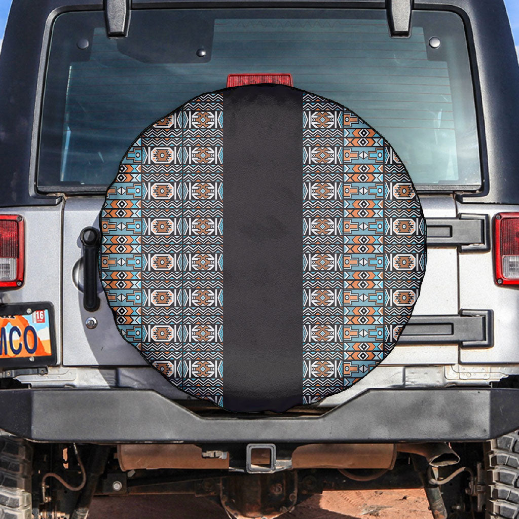 African Ndebele Traditional Attire Spare Tire Cover Black Ndebele Stripe