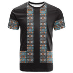 African Ndebele Traditional Attire T shirt Black Ndebele Stripe