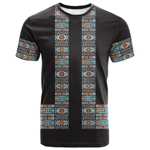 African Ndebele Traditional Attire T shirt Black Ndebele Stripe