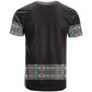 African Ndebele Traditional Attire T shirt Black Ndebele Stripe