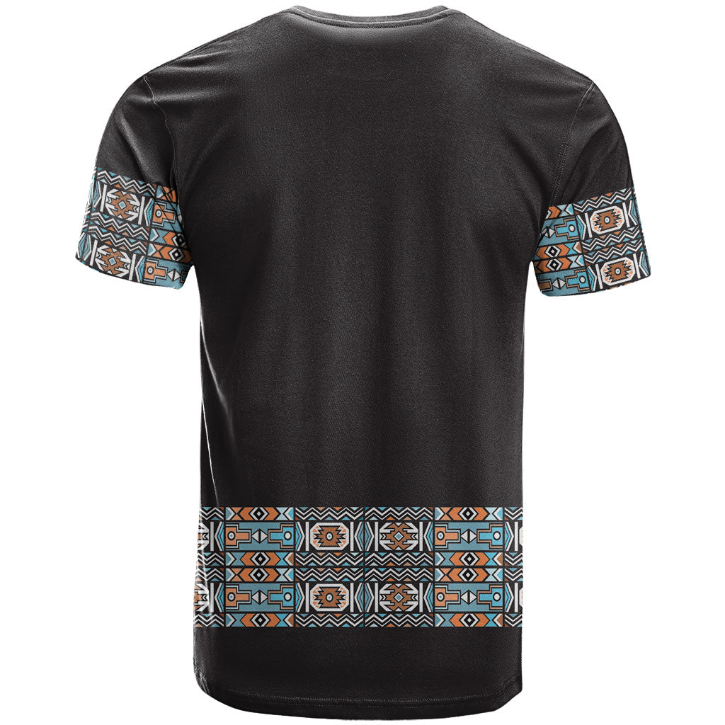 African Ndebele Traditional Attire T shirt Black Ndebele Stripe