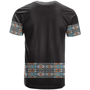 African Ndebele Traditional Attire T shirt Black Ndebele Stripe