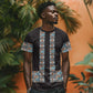 African Ndebele Traditional Attire T shirt Black Ndebele Stripe
