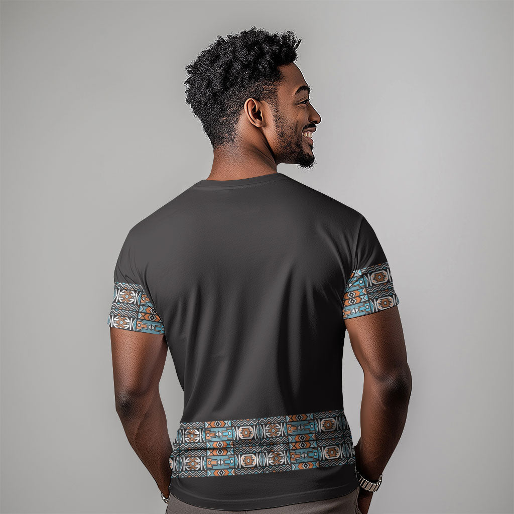 African Ndebele Traditional Attire T shirt Black Ndebele Stripe