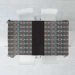 African Ndebele Traditional Attire Tablecloth Black Ndebele Stripe