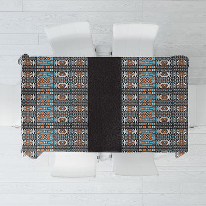 African Ndebele Traditional Attire Tablecloth Black Ndebele Stripe