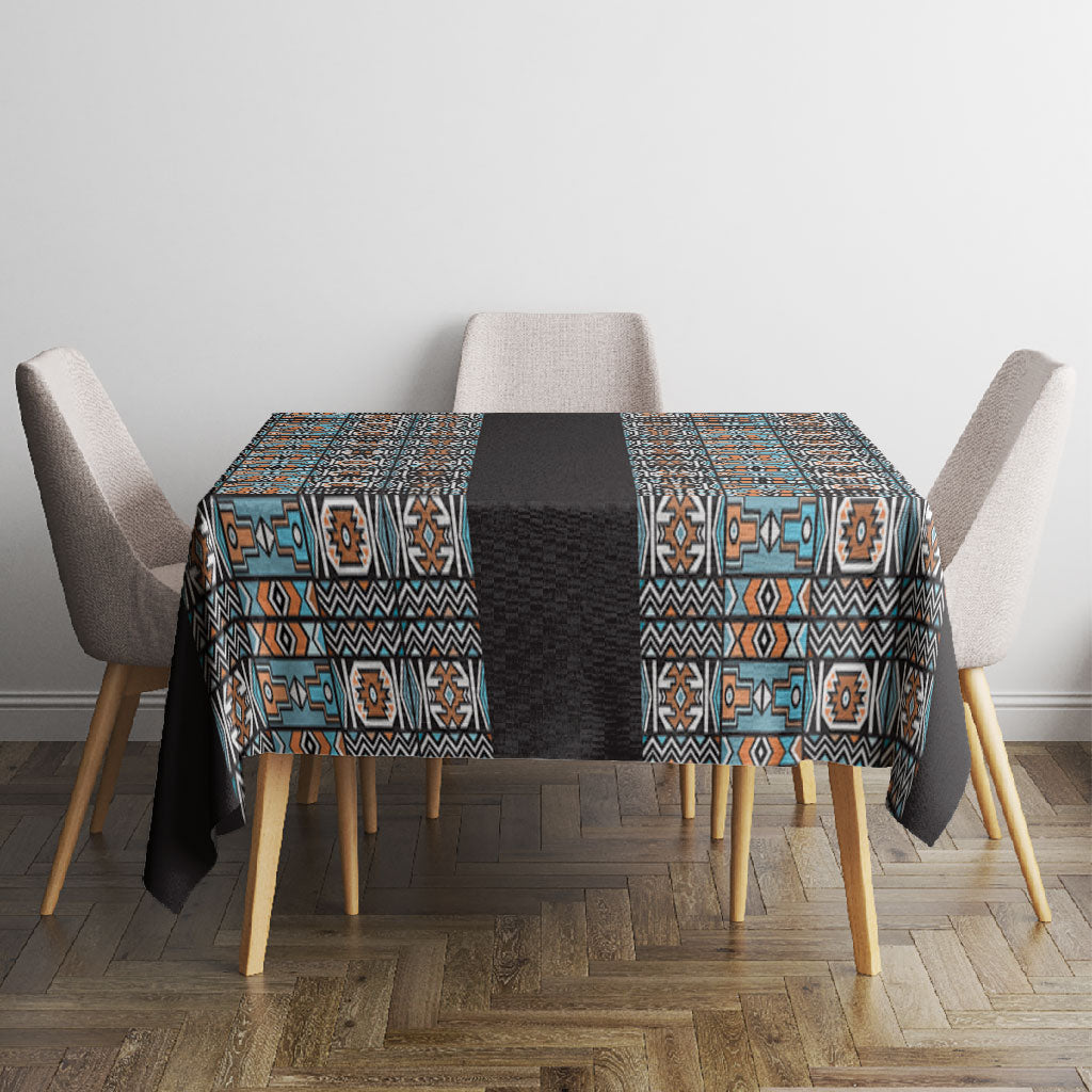 African Ndebele Traditional Attire Tablecloth Black Ndebele Stripe
