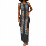 African Ndebele Traditional Attire Tank Maxi Dress Black Ndebele Stripe