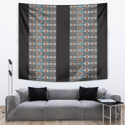 African Ndebele Traditional Attire Tapestry Black Ndebele Stripe