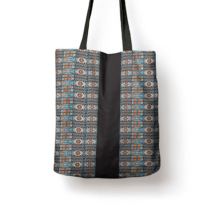 African Ndebele Traditional Attire Tote Bag Black Ndebele Stripe