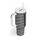African Ndebele Traditional Attire Tumbler With Handle Black Ndebele Stripe