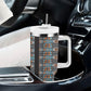 African Ndebele Traditional Attire Tumbler With Handle Black Ndebele Stripe