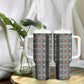 African Ndebele Traditional Attire Tumbler With Handle Black Ndebele Stripe