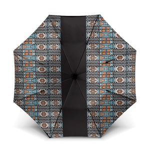 African Ndebele Traditional Attire Umbrella Black Ndebele Stripe