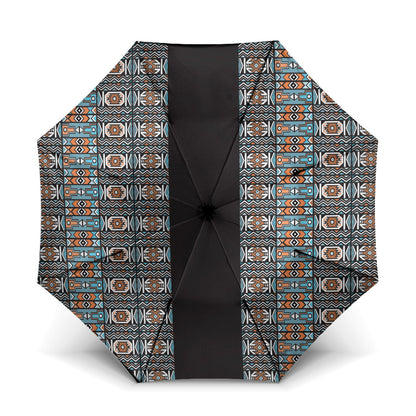 African Ndebele Traditional Attire Umbrella Black Ndebele Stripe