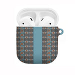 African Ndebele Traditional Attire AirPods Case Blue Ndebele Stripe
