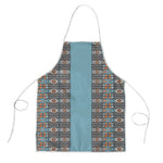 African Ndebele Traditional Attire Apron Blue Ndebele Stripe