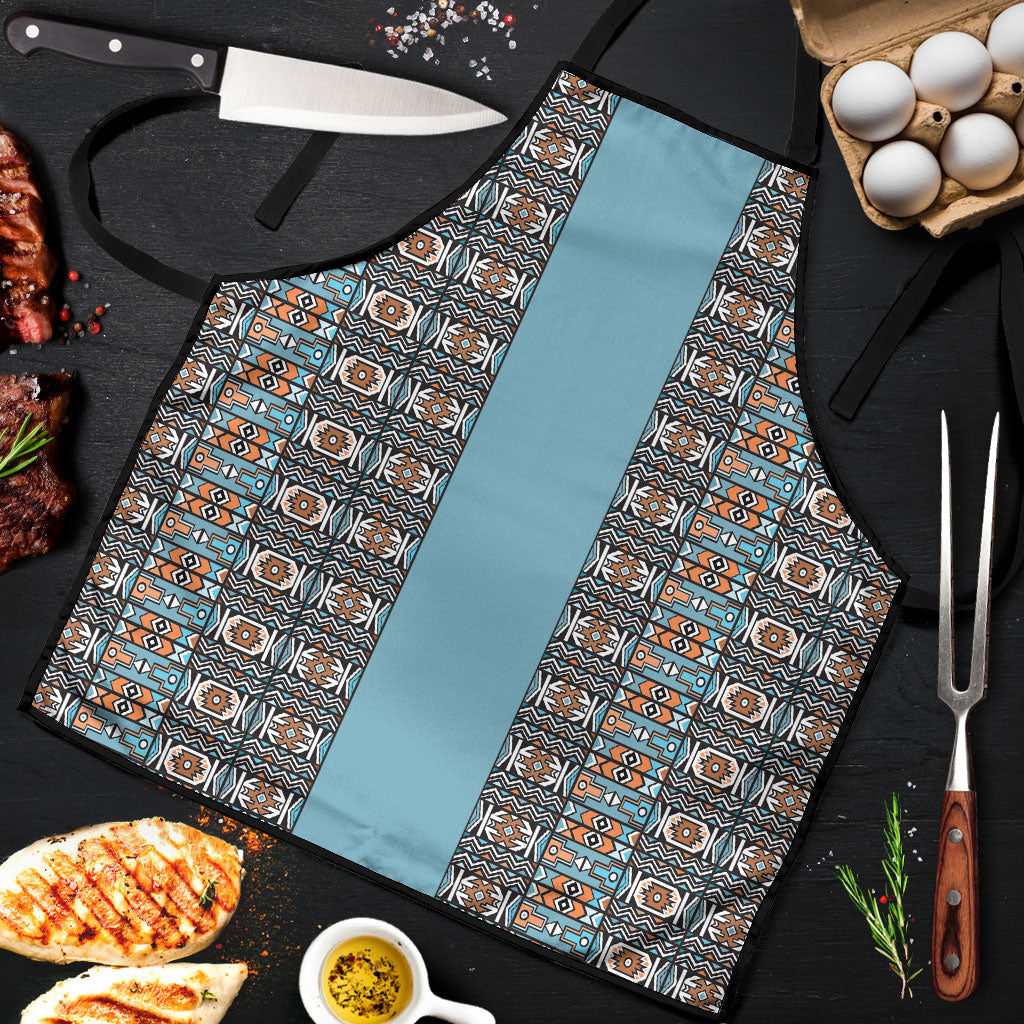 African Ndebele Traditional Attire Apron Blue Ndebele Stripe