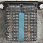 African Ndebele Traditional Attire Bedding Set Blue Ndebele Stripe